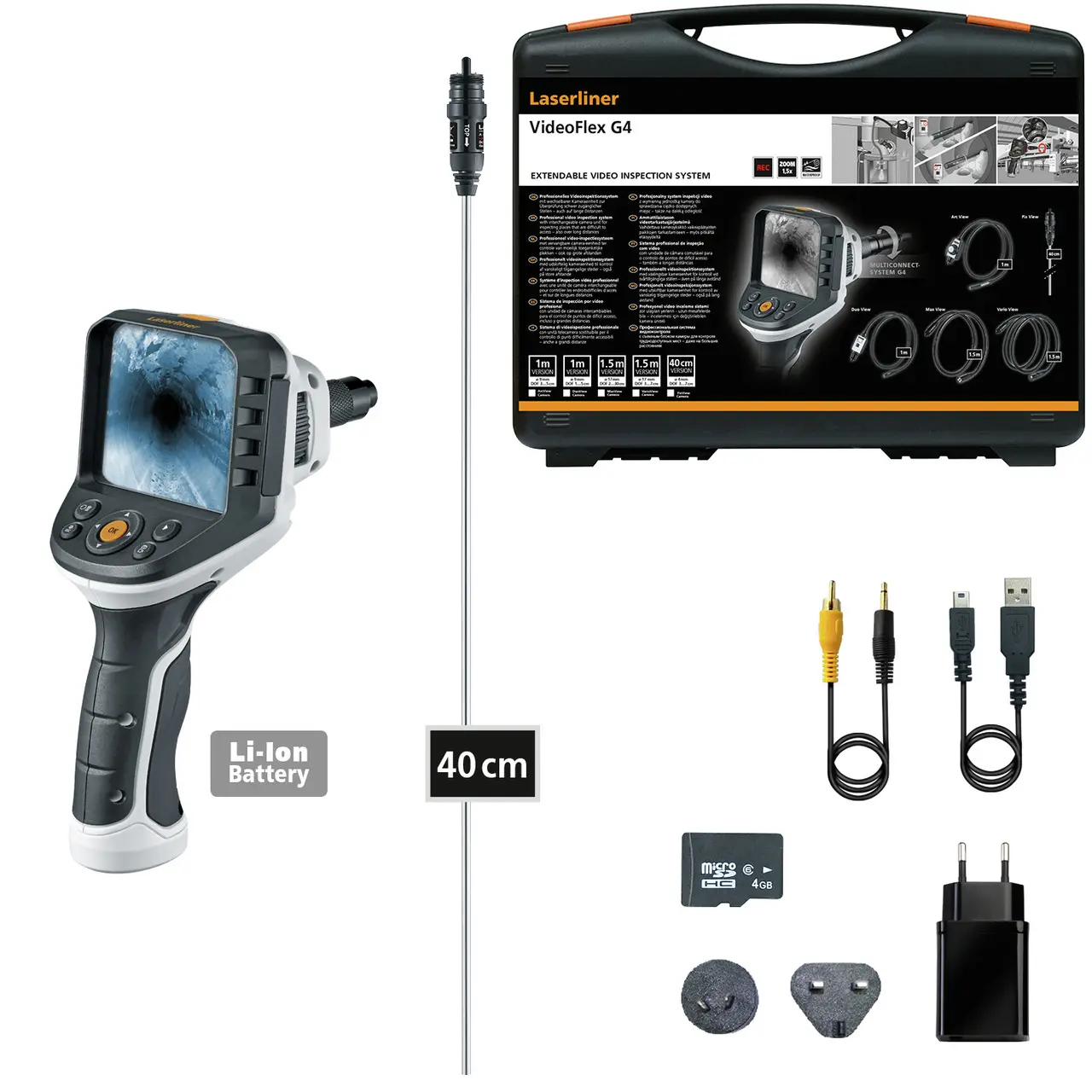 Produktfoto 1 von Laserliner LED Inspektionskamerakit, Sonde Ø 4 mm x 400 mm 320 x 240 pixel