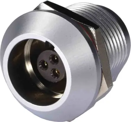 Produktfoto 1 von Amphenol PCD US Luminus QuickConnect 20 mm Standard Rundsteckverbinder Buchse 3-polig Buchse 15A Hinten IP68