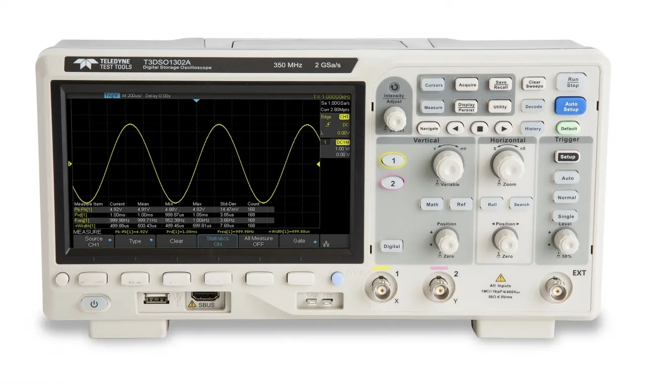 Produktfoto 1 von Teledyne LeCroy T3DSO1000A T3DSO1302A Speicher Tisch Oszilloskop 2-Kanal Analog 350MHz