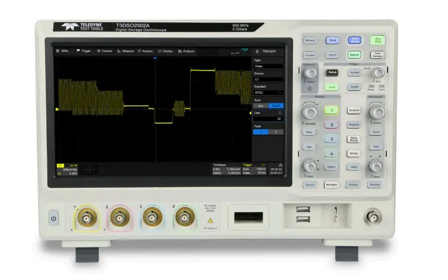 Produktfoto 1 von Teledyne LeCroy T3DSO2000A T3DSO2502A Speicher Tisch Oszilloskop 4-Kanal Analog 500MHz