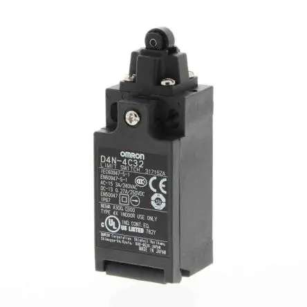 Produktfoto 1 von Omron D4n Endschalter, Rollenstößel 1 Schließer/1 Öffner, IP67, Kunststoff 240V 10A