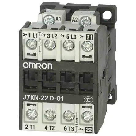Produktfoto 1 von Omron J7KN Schütz 230V ac-Spule, 3-polig / 22 A 45V 11 kW 3 Schließer, 1 Öffner 4-Hilfskontakte
