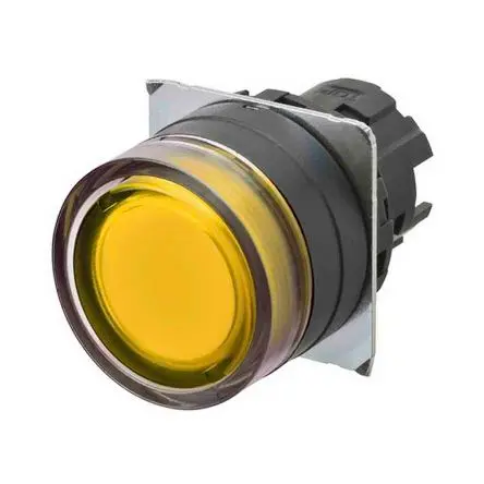 Produktfoto 1 von Omron A22NZ Druckschalter Gelb Tastend Panel Ø 22 mm, SPST / 10mA 30 V dc 24 V ac, IP66