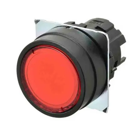 Produktfoto 1 von Omron A22NZ Druckschalter Rot Beleuchtet Tastend Panel Ø 22 mm, SPST / 10mA 30 V dc 24 V ac, IP66