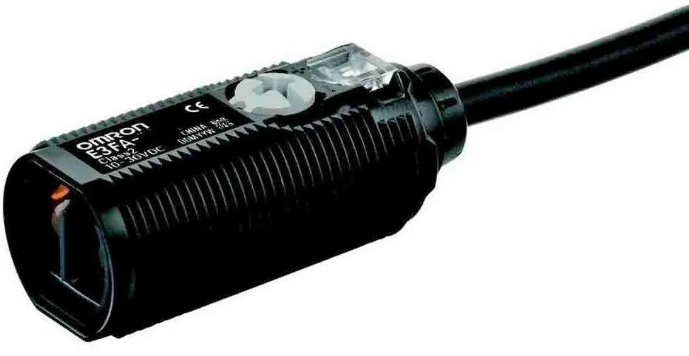 Produktfoto 1 von Omron E3FA zylindrisch Optischer Sensor, Diffus, Bereich 100 mm, PNP Ausgang, Anschlusskabel
