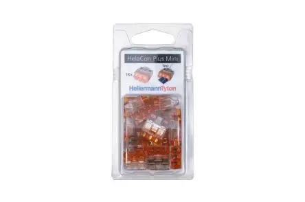 Produktfoto 1 von HellermannTyton HelaCan Plus Mini Kabelspleißverbinder, Orange, Klar Unisoliert, Ges.L 16.5mm, 14 AWG max.