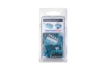 Produktfoto 1 von HellermannTyton HelaCan Plus Mini Kabelspleißverbinder, Klar, Blau, Ges.L 16.5mm, 14 AWG max.