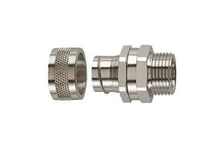 Produktfoto 1 von HellermannTyton HelaGuard Messing vernickelt, Verzinkter Stahl Kabelrohr Fitting Kabelrohr M50 50 mm Grau IP54