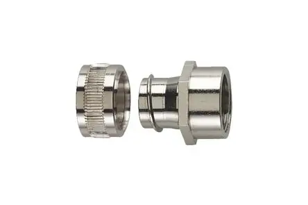 Produktfoto 1 von HellermannTyton HelaGuard Messing vernickelt Kabelrohr Fitting Kabelrohr M20 16 mm Grau IP54
