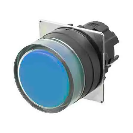 Produktfoto 1 von Omron A22NZ Drucktastenkopf Ø 22 mm, Blau Tastend Rund Kunststoff, IP66