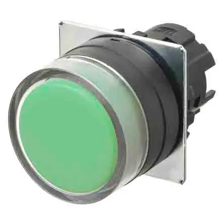 Produktfoto 1 von Omron A22NZ Drucktastenkopf Ø 22 mm, Grün Tastend Rund Kunststoff, IP66