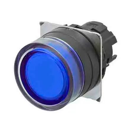 Produktfoto 1 von Omron A22NZ Drucktastenkopf Ø 22 mm, Blau Tastend Beleuchtet Rund Kunststoff, IP66