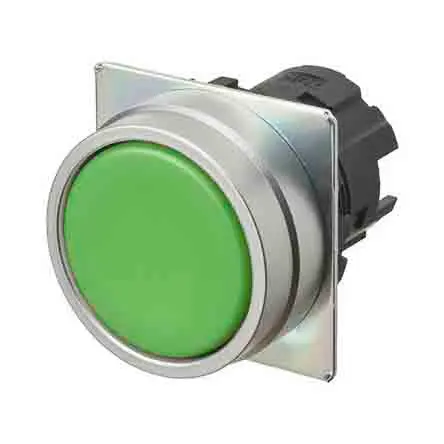 Produktfoto 1 von Omron A22NZ Drucktastenkopf Ø 22 mm, Grün Tastend Rund Kunststoff, IP66