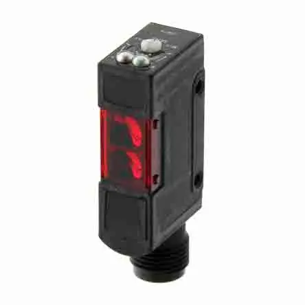 Produktfoto 1 von Omron E3S Kubisch Optischer Sensor, Reflektierend, PnP Ausgang, Ausziehbares Kabel