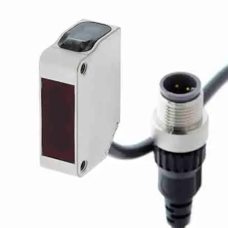 Produktfoto 1 von Omron E3ZM Kubisch Optischer Sensor, Reflektierend, Bereich 4 m, PNP Ausgang, 4-poliger M12-Steckverbinder