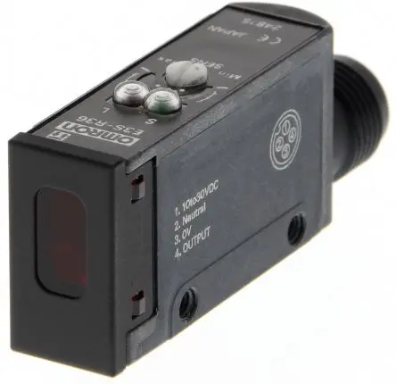 Produktfoto 1 von Omron E3S-R Kubisch Optischer Sensor, Reflektierend, PnP Ausgang, Ausziehbares Kabel