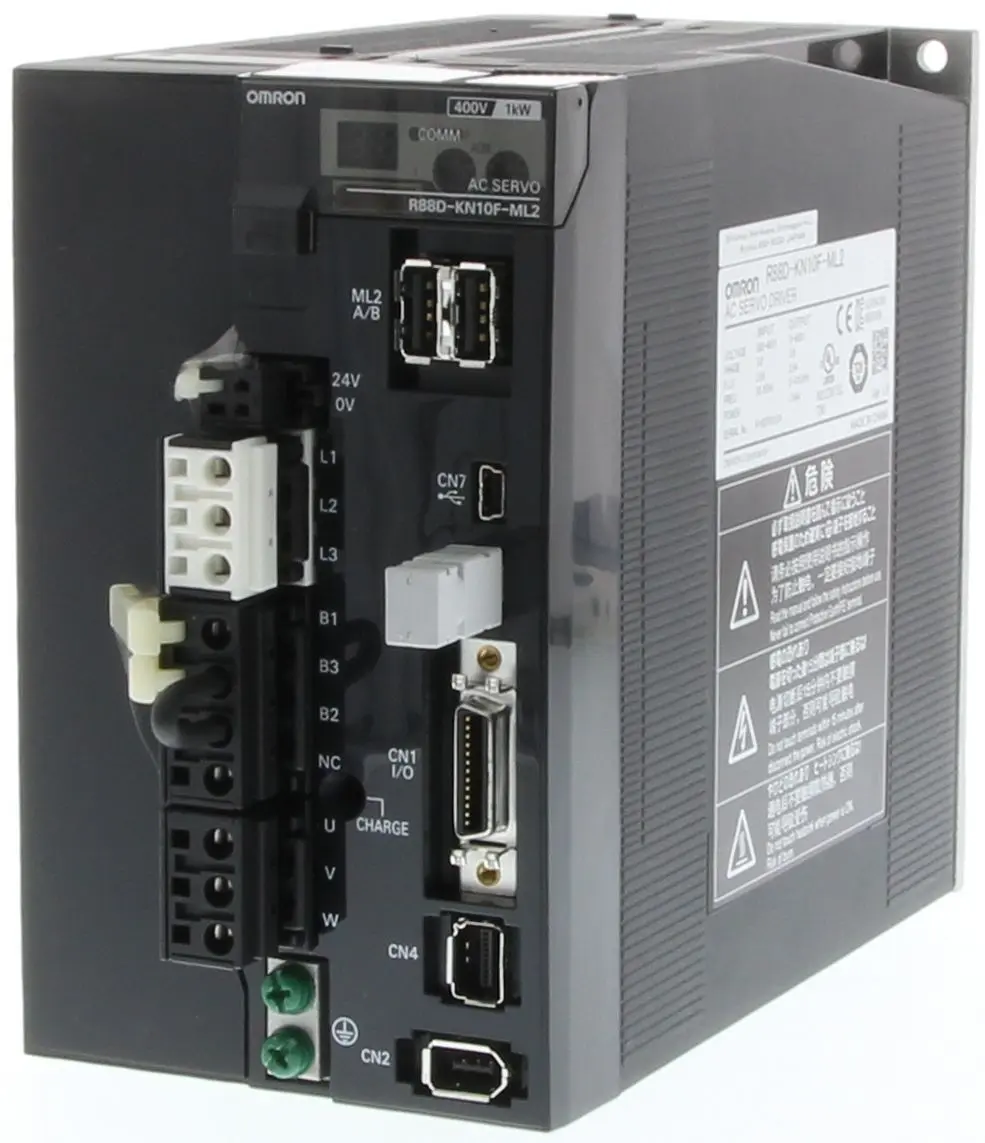 Produktfoto 1 von Omron Servoantrieb, 3-phasig, 380/480 V, Bewegung-Steuerung / 12.1 A 3 kW, 250 mm x 130 mm x 214 mm