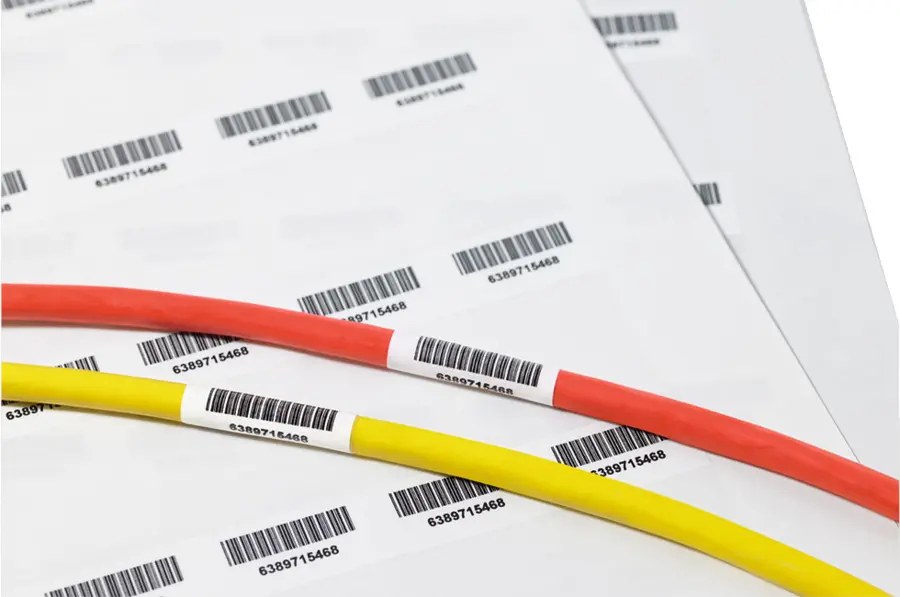 Produktfoto 1 von HellermannTyton Hebel Etikettenblatt Selbstverschweißend für Laserdrucker, Weiß, Klar