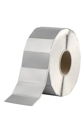 Produktfoto 1 von HellermannTyton Etikette auf Rolle B. 27 mm für TT4030, TT430 1000 pro Paket auf Silber 12.5 mm Polyester
