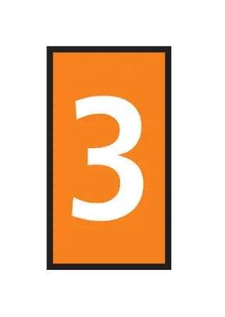 Produktfoto 1 von HellermannTyton WIC Kabelmarkierer-Clips Schnappbefestigung, Beschriftung: 3, Weiß Orange, Ø 2.8 mm - 3.8 mm, 3 mm x