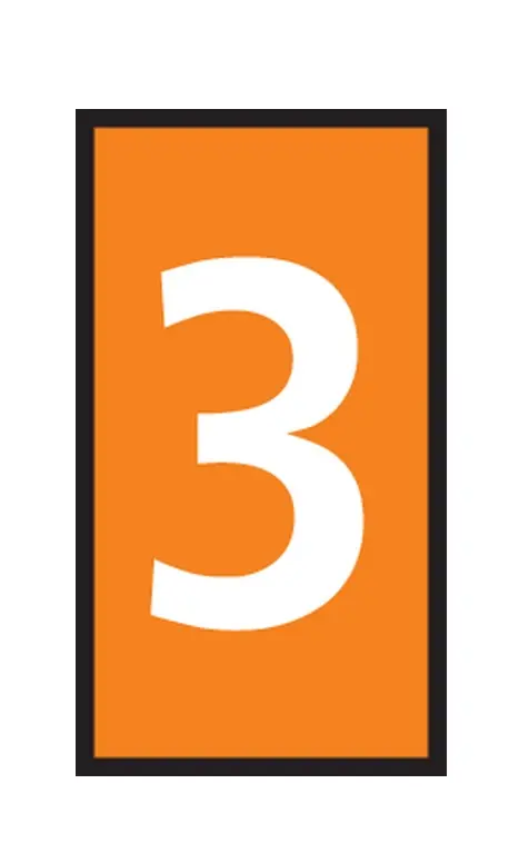 HellermannTyton WIC Kabelmarkierer-Clips Schnappbefestigung, Beschriftung: 3, Weiß Orange, Ø 4.3 mm - 5.3 mm, 3 mm x 8