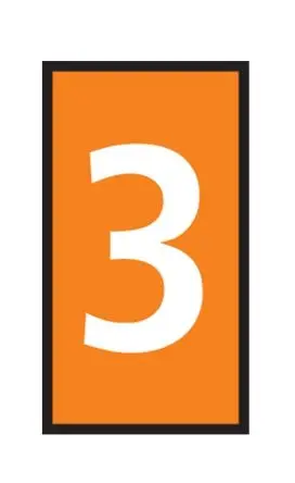 Produktfoto 1 von HellermannTyton WIC Kabelmarkierer-Clips Schnappbefestigung, Beschriftung: 3, Weiß Orange, Ø 4.3 mm - 5.3 mm, 3 mm x 8mm