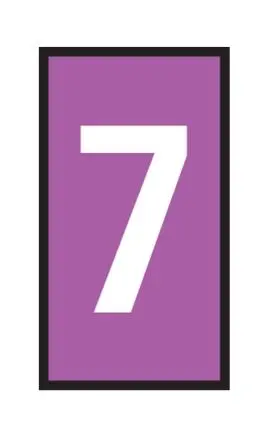 Produktfoto 1 von HellermannTyton WIC Kabelmarkierer-Clips Schnappbefestigung, Beschriftung: 7, Weiß Violett, Ø 4.3 mm - 5.3 mm, 3 mm x