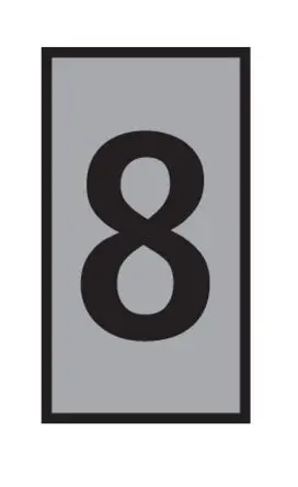 Produktfoto 1 von HellermannTyton WIC Kabelmarkierer-Clips Schnappbefestigung, Beschriftung: 8, Schwarz Grau, Ø 4.3 mm - 5.3 mm, 3 mm x
