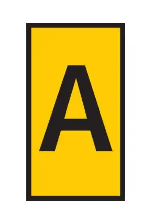 Produktfoto 1 von HellermannTyton WIC Kabelmarkierer-Clips Schnappend, Beschriftung: A, Gelb, Ø 4.3mm - 5.3mm, 3mm x 8 mm, 500Pack Stück
