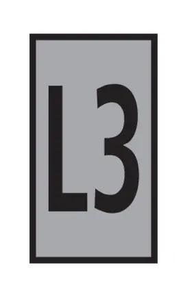 Produktfoto 1 von HellermannTyton WIC Kabelmarkierer-Clips Schnappbefestigung, Beschriftung: L3, Schwarz Grau, Ø 4.3 mm - 5.3 mm, 3 mm x