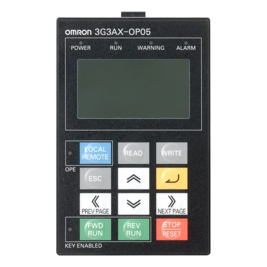 Produktfoto 1 von Omron 3G3AX Wechselrichtermodul Digitales LCD-Bedienelement 5-zeilig, für Wechselrichter der Serie RX