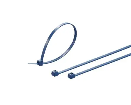 Produktfoto 1 von HellermannTyton MCTS Polyamid 6.6 (PA66) Kabelbinder lösbar Blau 4,8 mm x 301mm, 100 Stück