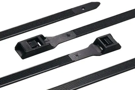Produktfoto 1 von HellermannTyton PE180 Nylon 6.6 Kabelbinder Lösbar Schwarz 9mm x 180 mm