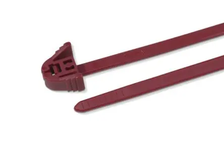 Produktfoto 1 von HellermannTyton REZ300 Polyamid 6.6 (PA66) Kabelbinder lösbar Rot 4,7 mm x 305mm, 100 Stück
