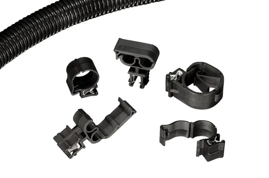 Produktfoto 1 von HellermannTyton Kabelhalter Clip steckbar, Kabel-Ø 22mm Nylon Schwarz
