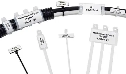 HellermannTyton Kabeletiketten B. 23 mm für IMP-Schilder und -Anhänger, IT-Kabelbinder 5000 Per Pack auf Weiß 6 mm