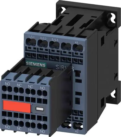 Produktfoto 1 von Siemens 3RT2 Schütz 24V dc-Spule, 3-polig, 690V / 12 A 24V dc 55 kW 2 Schließer/2 Öffner Motorsteuerung, Umkehrend