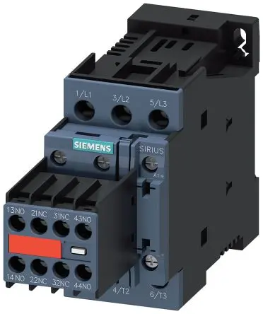 Produktfoto 1 von Siemens 3RT2 Schütz 24V dc-Spule, 3-polig, 690V / 38 A 24V dc 18.5 kW 2 Schließer/2 Öffner Motorsteuerung