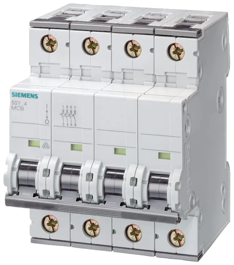 Produktfoto 1 von Siemens 5SY4 Miniaturüberlastschalter Typ C, Pol 3-polig 20 A 400 V ac, Abschaltvermögen 5 kA SENTRON