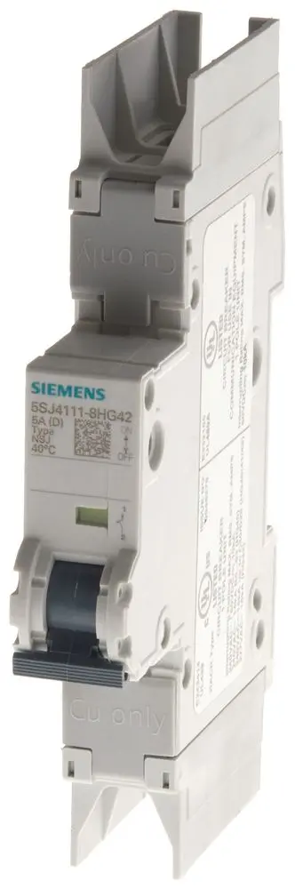 Produktfoto 1 von Siemens 5SJ Miniaturüberlastschalter Klasse C, Pol 1-polig 2 A 440 V ac, Abschaltvermögen 10 kA SENTRON