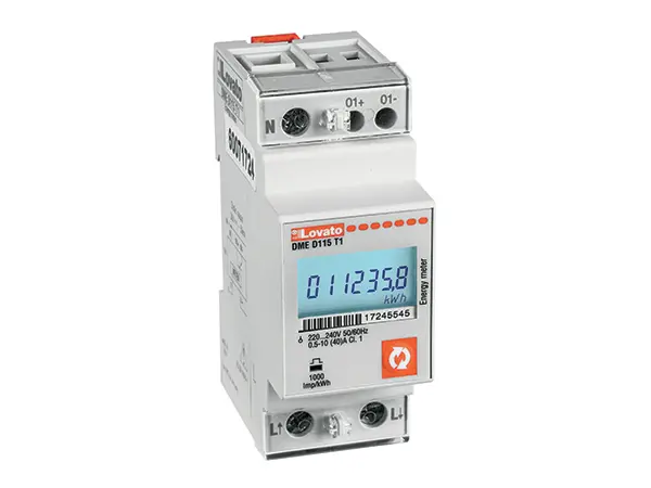 Produktfoto 1 von Lovato DMED Energiemessgerät LCD 104.7 mm x 35.8 mm Einphasiger Energiezähler, 7-stellig / 1-phasig 1 Ausg.
