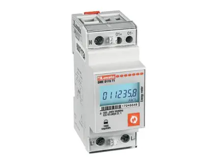 Produktfoto 1 von Lovato DMED Energiemessgerät LCD 104.7 mm x 35.8 mm Einphasiger Energiezähler, 7-stellig / 1-phasig 1 Ausg.