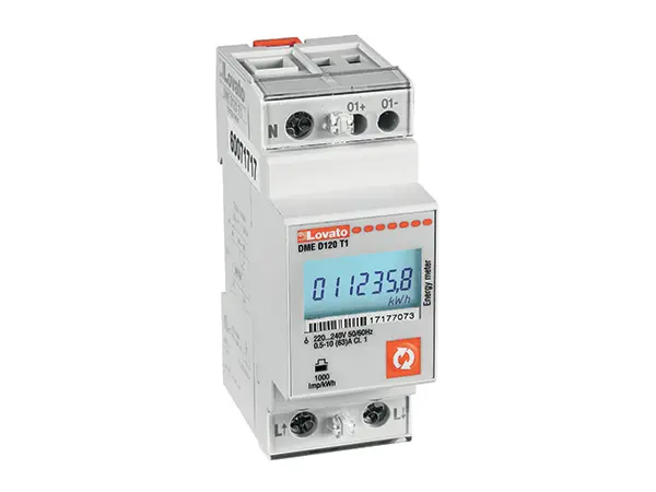 Produktfoto 1 von Lovato DMED Energiemessgerät LCD 104.7 mm x 35.8 mm Einphasiger Energiezähler, 7-stellig / 1-phasig 1 Ausg.