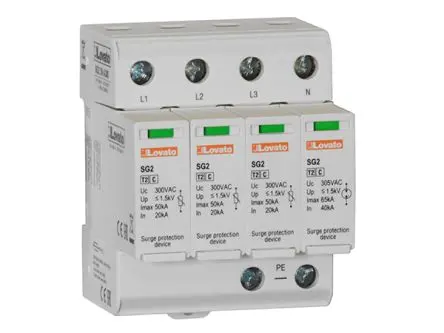 Produktfoto 1 von Lovato, Überspannungsschutz, 3-phasig, 1.5 kV 50 kA DIN-Hutschiene SG2 SG23
