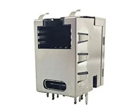 Produktfoto 1 von Amphenol Communications Solutions RJE4E Buchse Cat5e RJ45-Steckverbinder, 8-Port 8-polig Abgeschirmt