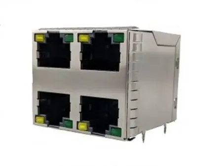 Produktfoto 1 von Amphenol Communications Solutions RJSGE4 Buchse Cat5e RJ45-Steckverbinder, 2-Port 8-polig Abgeschirmt
