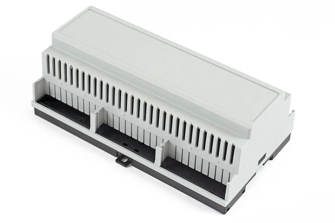 Hammond DIN-Schienengehäuse, Geh.Mat. Polycarbonat 3.53 in, Gehäuse 90 mm, Grau, DIN-Hutschiene 1.9 in, Serie 1597DIN