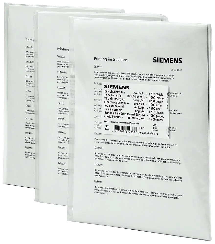 Produktfoto 1 von Siemens Beschriftungsstreifen für LEDs der Bedientafel 3UF720 SIRIUS
