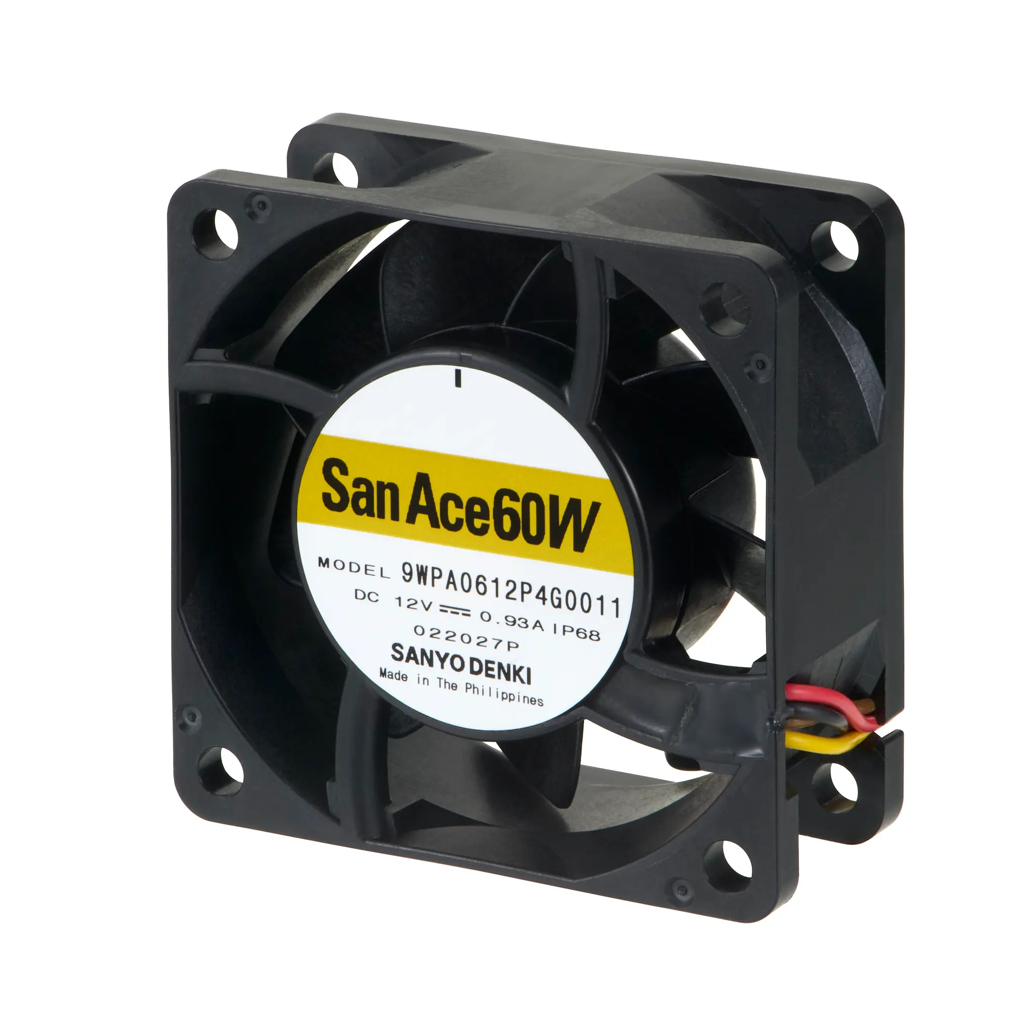 Produktfoto 1 von Sanyo Denki DC-Axiallüfter, 24 V dc / 11.04W, 60 x 60 x 25mm, 53.7cfm