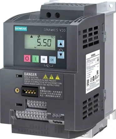 Produktfoto 1 von Siemens SINAMICS V20 1-Phasen Frequenzumrichter 1.1 kW 240V ac 7.5 A 550Hz